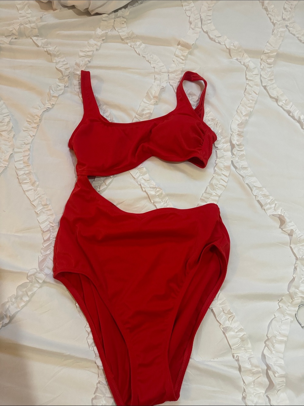 Red Cutout One-Piece Swimsuit
